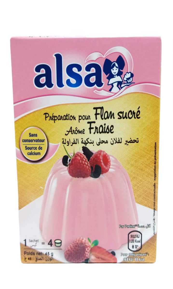 Alsa Flan au Fraise 4x45G