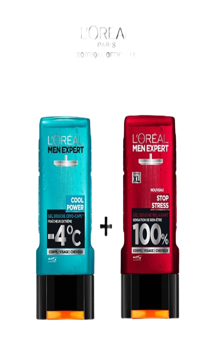 L’Oréal Men Expert  Lot de 2 Gels Douche 2x300ML
