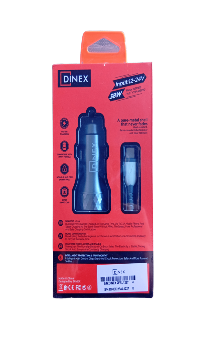 Dinex Car Charger + Type-C