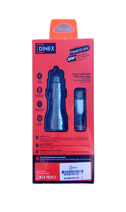 Dinex Car Charger + Type-C