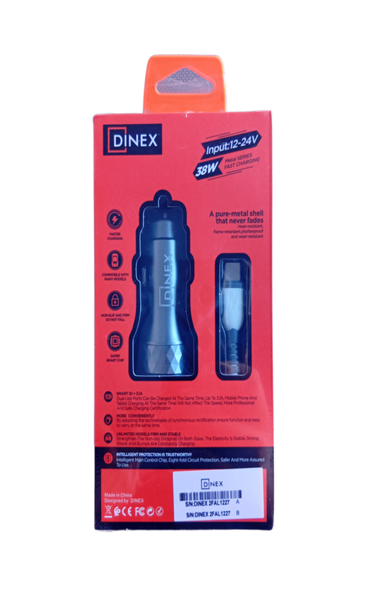 Dinex Car Charger + Type-C