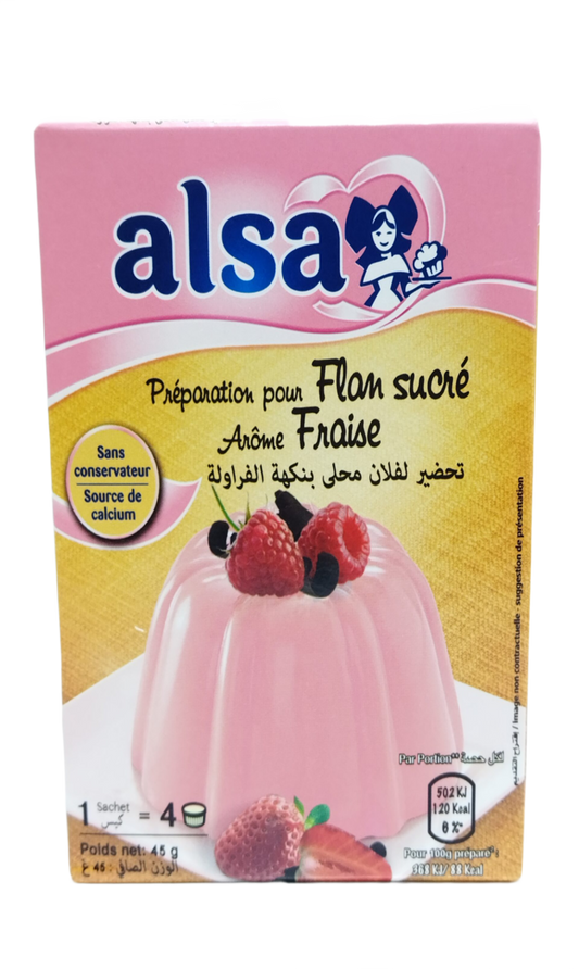 Alsa Flan au Fraise 4x45G